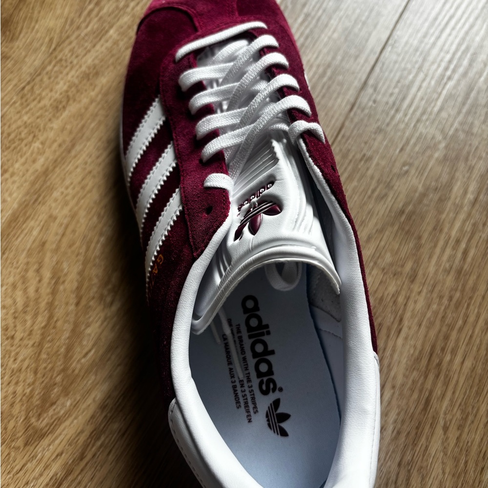 Adidas Maroon and White Classic Sneakers
